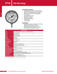 Thumbnail of document Data Sheet - PTS Tube Stub Pressure Gage